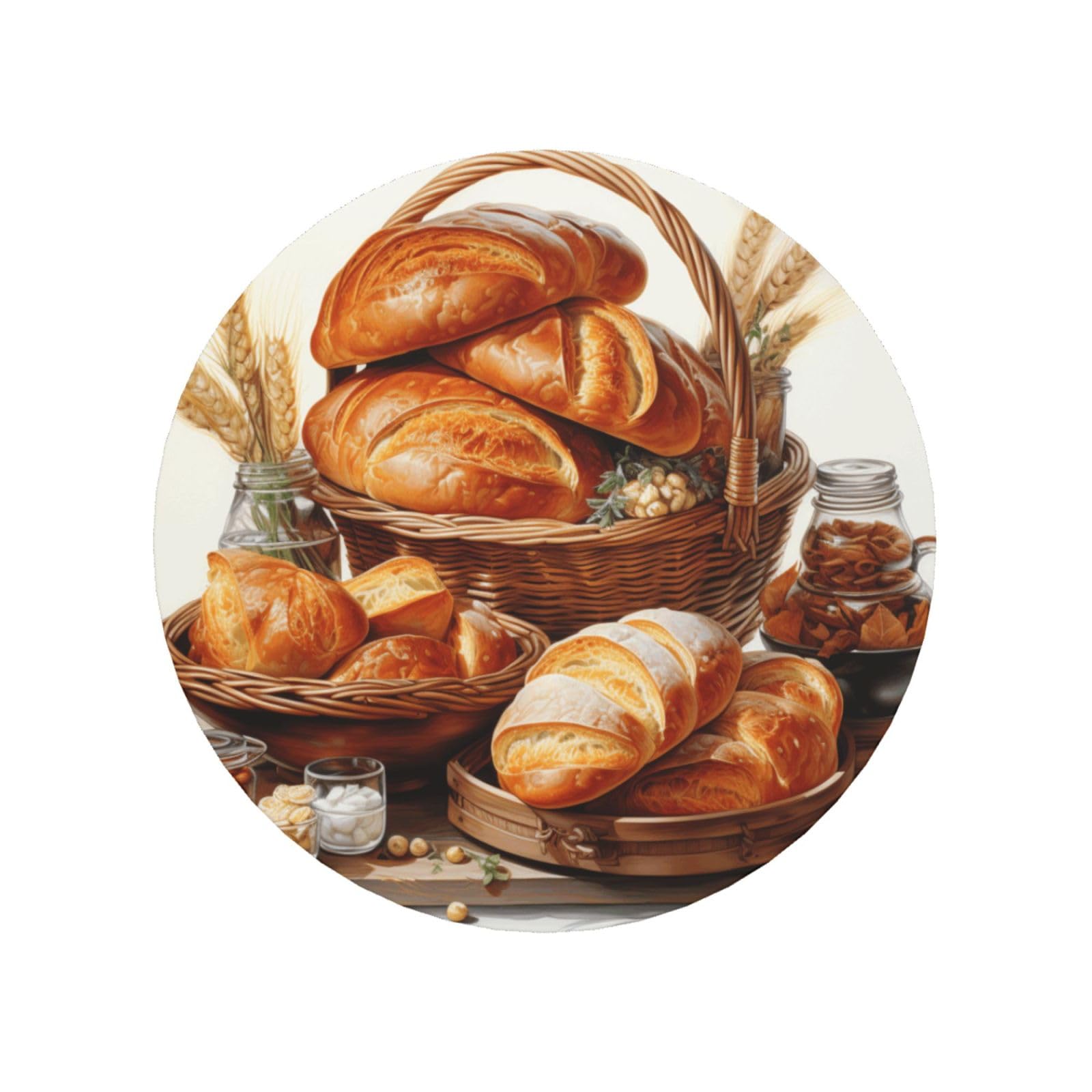 Fridge Magnets Waterproof Heavy Duty Small Magnets for Fridge Painted Bread Refrigerator Magnets Mini Round Cute Decorative Magnets for Crafts Home Kitchen Office Whiteboard Decor