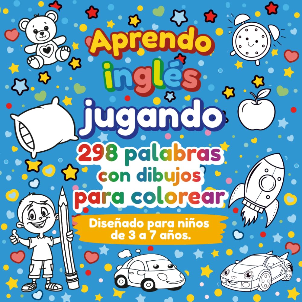 Aprendo inglés jugando: 298 palabras con dibujos para colorear