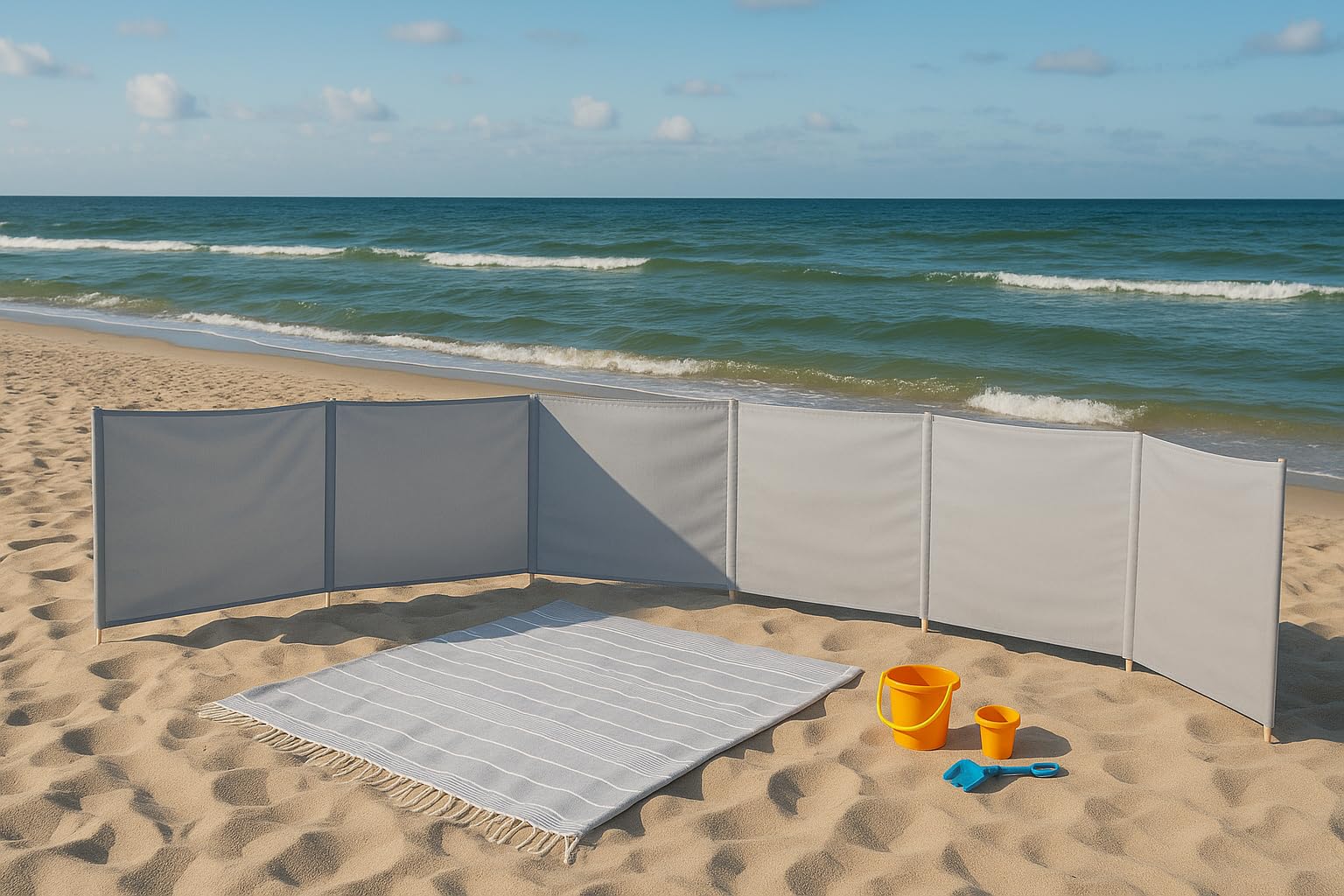 Windschutz 8m x 80cm für Strand Garten See Meer SICHTSCHUTZ Wind Zaun Schutz Blickschutz Camping (51. Einfarbig Grau)