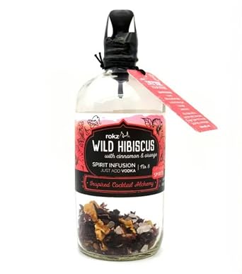 rokz Wild Hibiscus Spirit Infusion Bottle for Cocktails, 16 Ounce