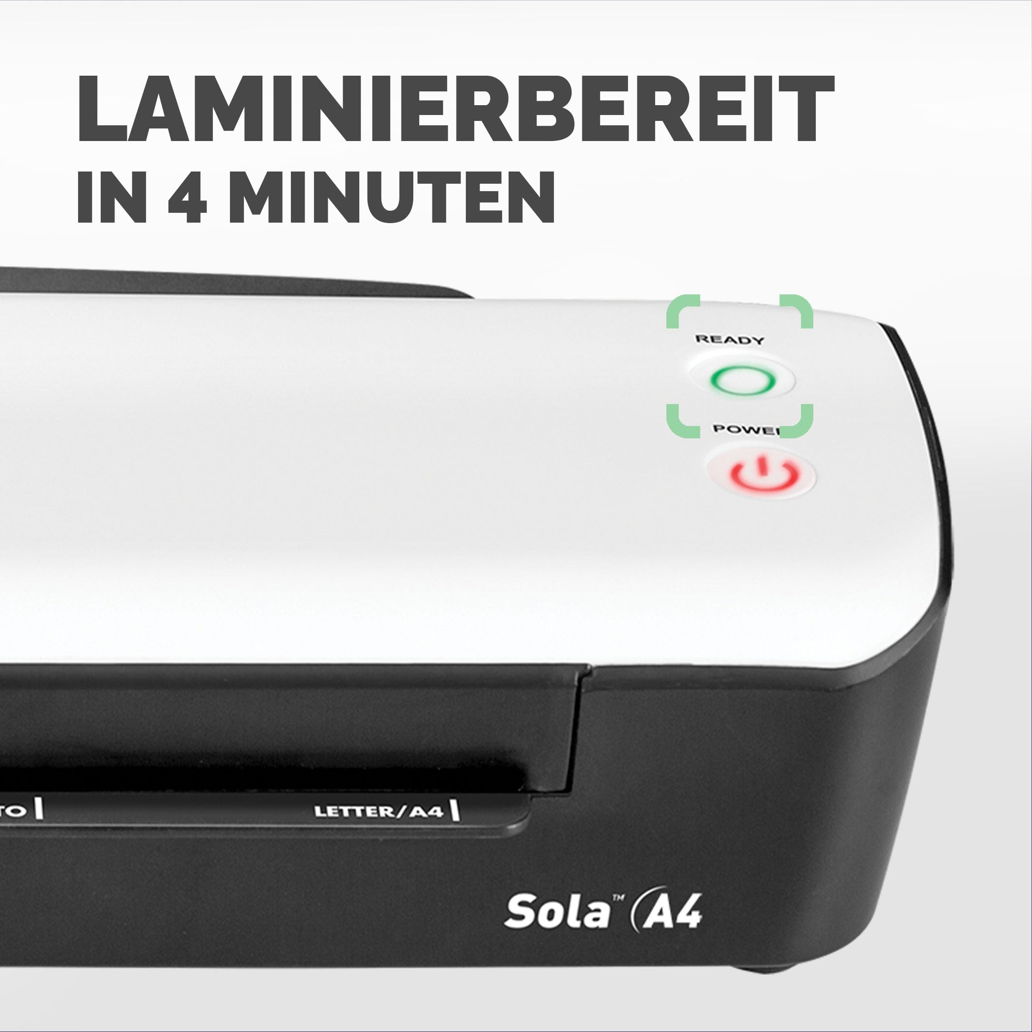 Fellowes Laminiergerät A4 Sola für Zuhause und Homeoffice, für Laminierfolien bis 125 Mikron Stärke, staufrei + Fellowes A4 Laminierfolien, glänzende Oberfläche, 120 Hüllen - Amazon Exclusive