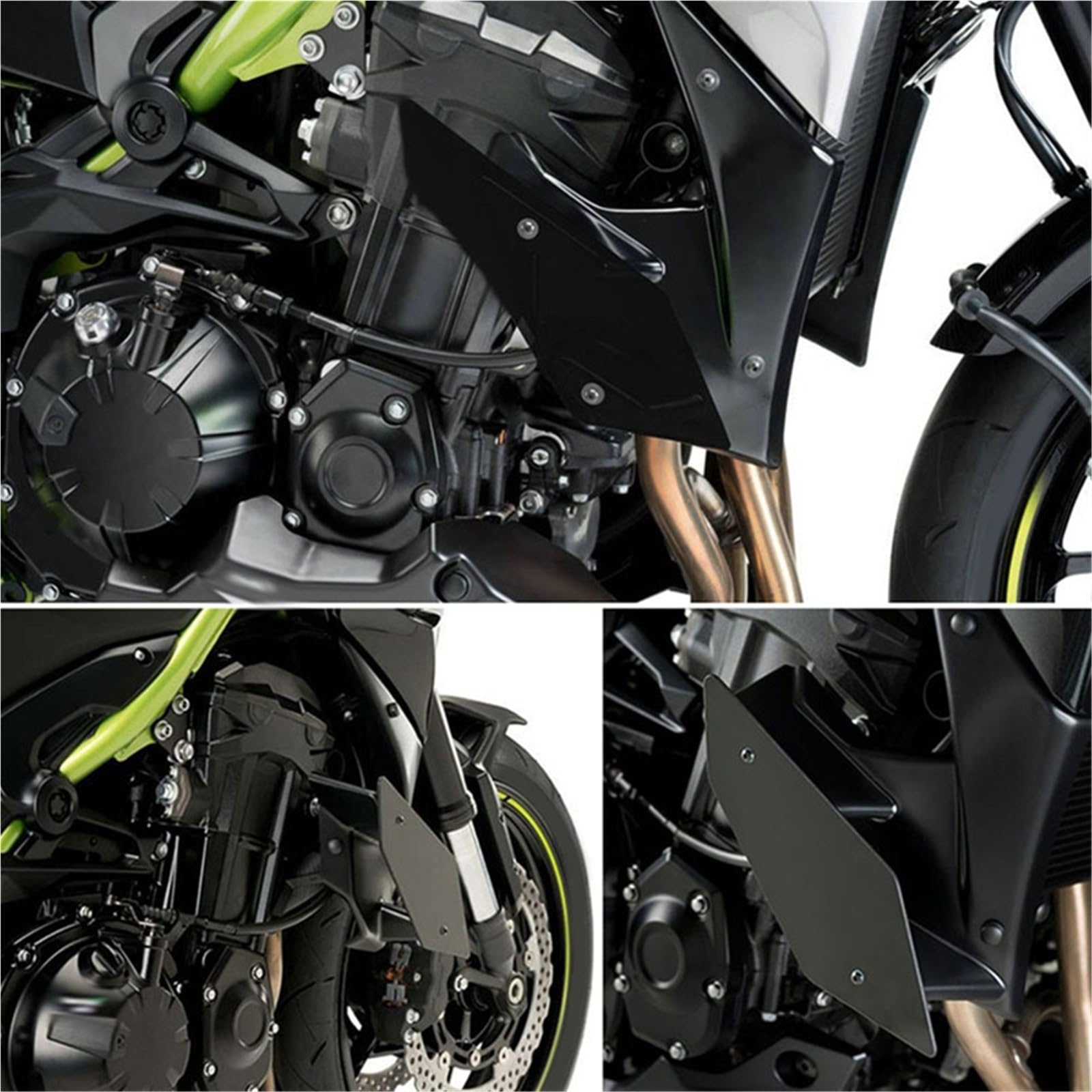 Front Bumper Splitter dachowy Pasuje do Kawasaki Z 900 Z900 2020-2025+ Spoilery boczne, skrzydło, stałe, owiewka