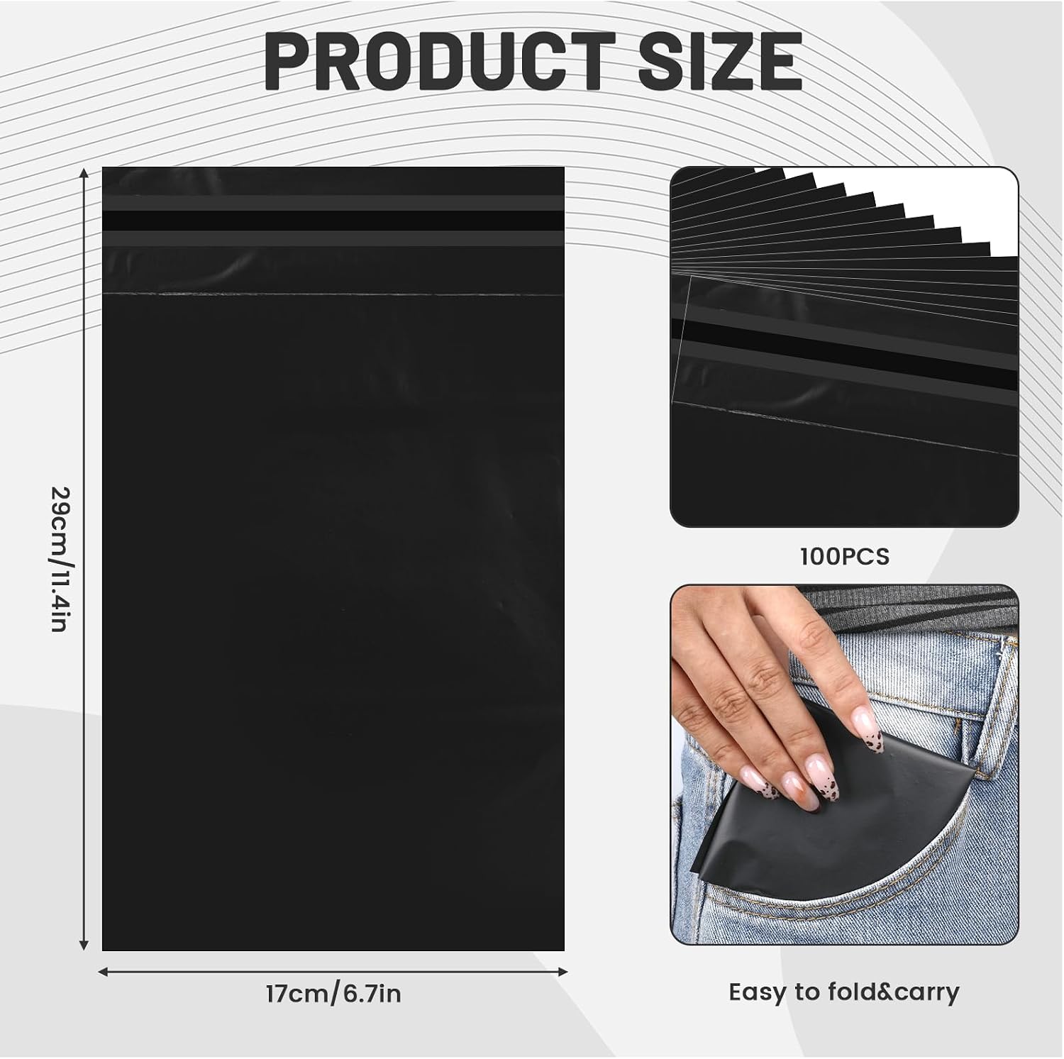 Sanitary Napkin Disposal Bags,100 Pcs Black Disposable Tampon Disposal Bags Feminine Sanitary Napkin Storage Hygiene Bag Self-sealing Seals Women Personal Opaque Period Bag for Napkins Tampons Pads image 2