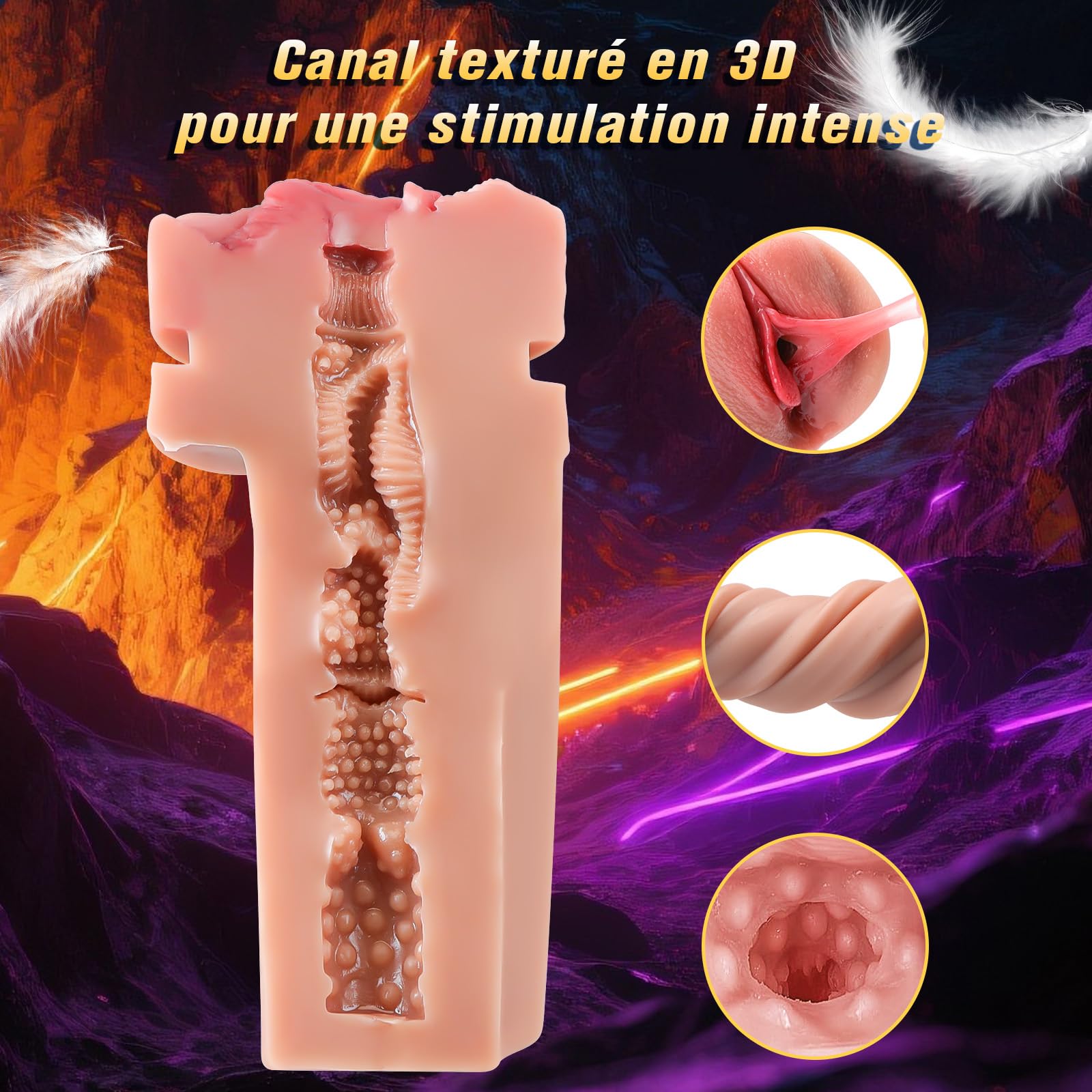 Sex Toys Masturbateur Homme Sextoyse Sexmasturbâteur - Masturbeuse Masculin Automatique Sextoy Mains Libres avec 3D Vaginette Ultra Réaliste, Masturbateurs Masculins Sextoys, Sexes Plaisir Objet Vagin
