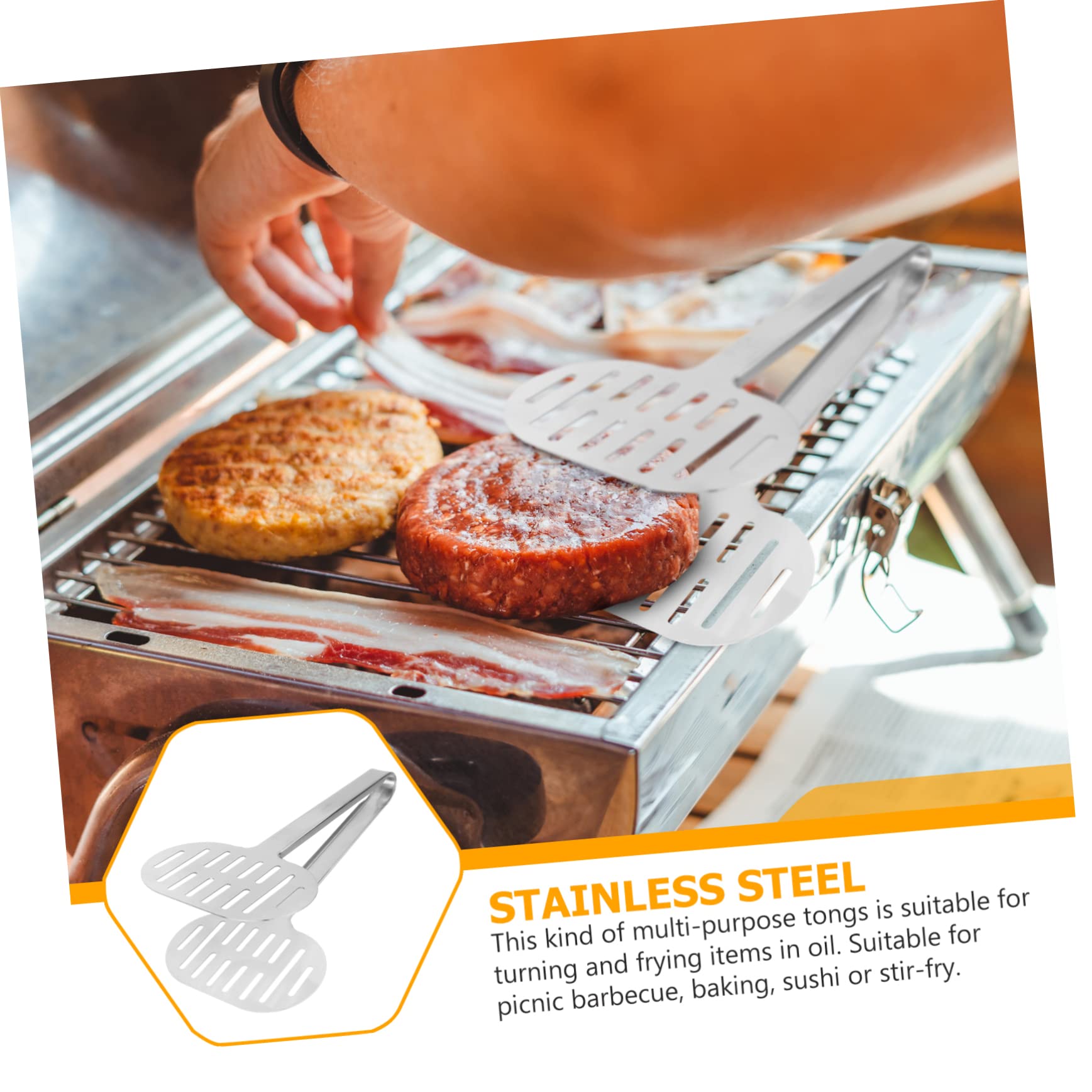 MAGICLULU 3pièces Pince De Cuisine Multifonction Acier Inoxydable Pince Anti-brûlure Pour Servir Aliments Idéale Pour Buffet Et Barbecue