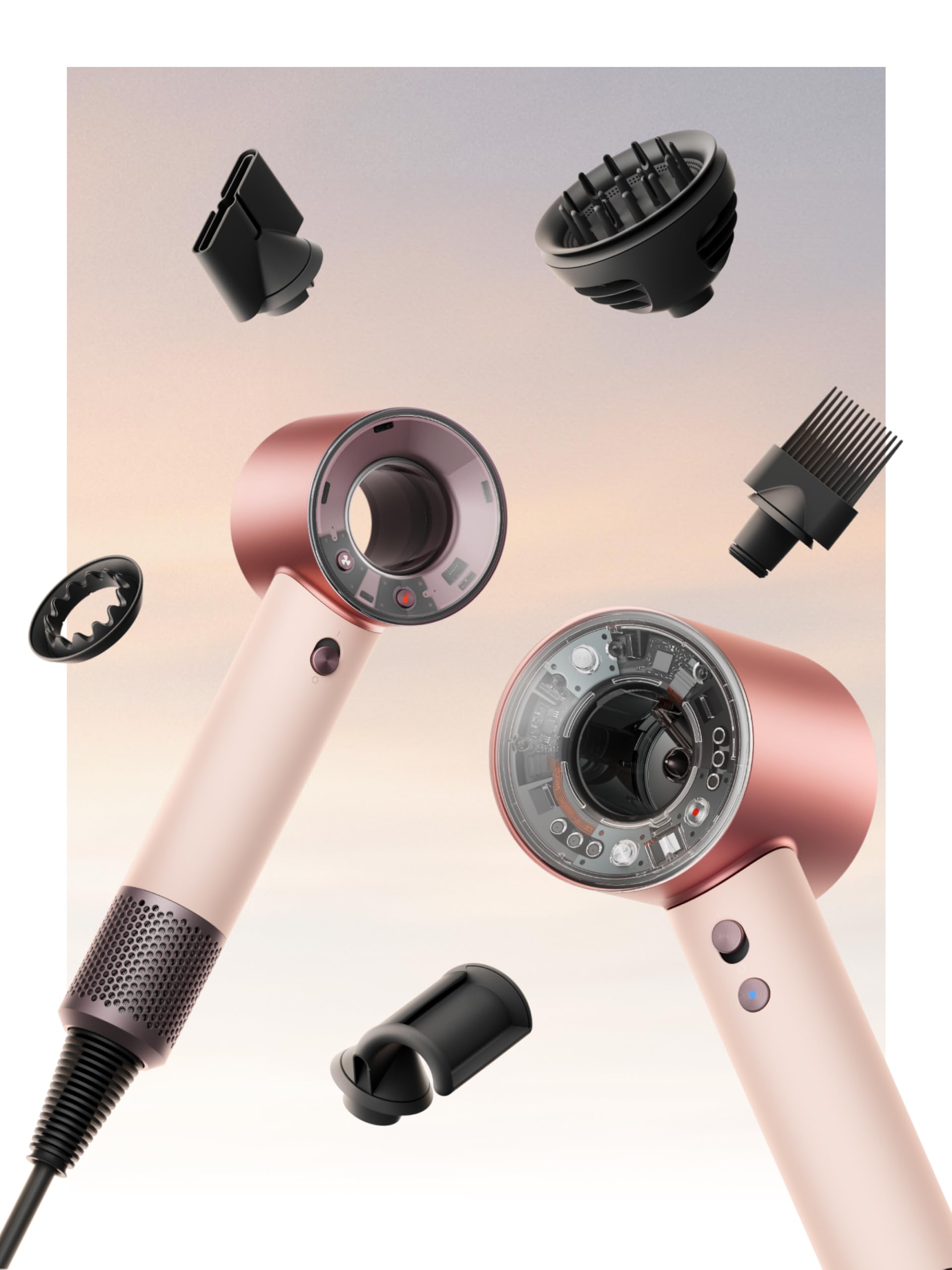 Dyson Supersonic Travel™ Secador de Pelo – Compacto & Ligero, Secado Rápido, 1220W, Voltaje Universal, Control Inteligente de Calor, Compatible con Accesorios Supersonic, Ceramic Pink