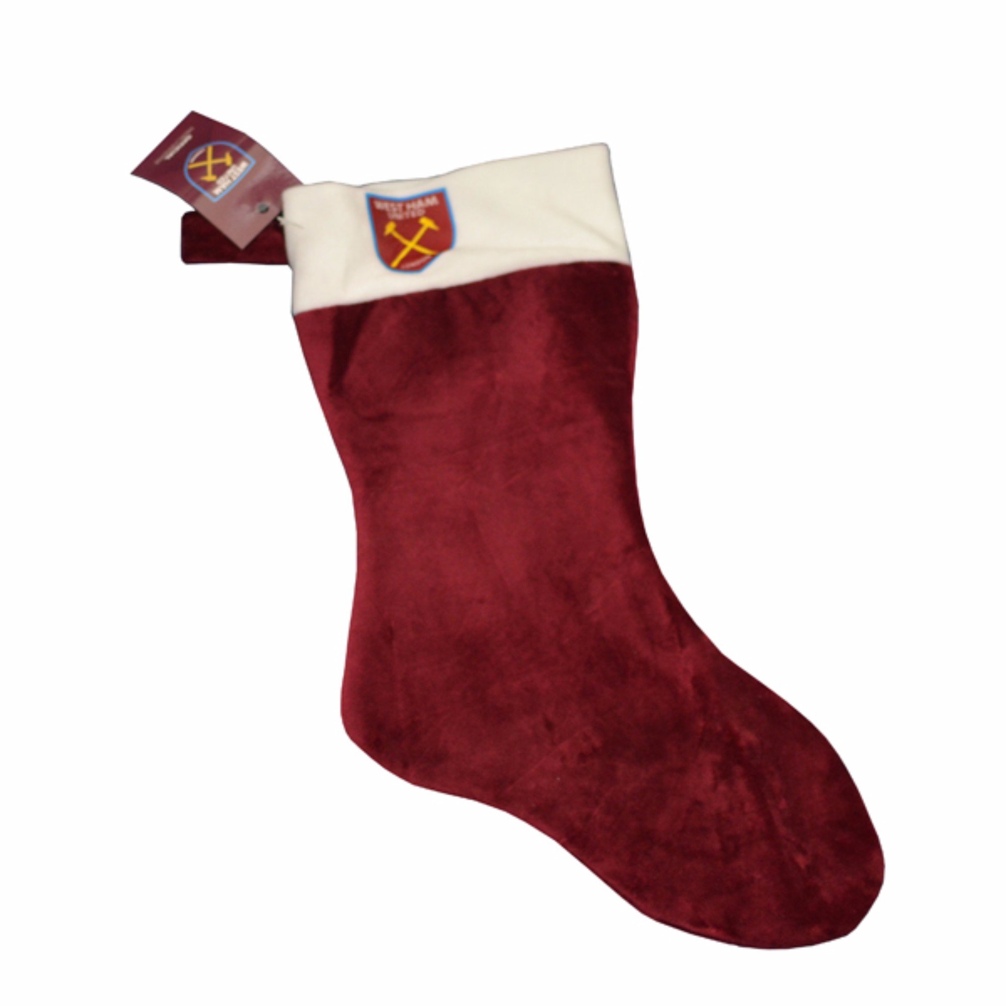 West Ham United FC Official Football Crest Design Christmas Stocking (One Size) (Claret)