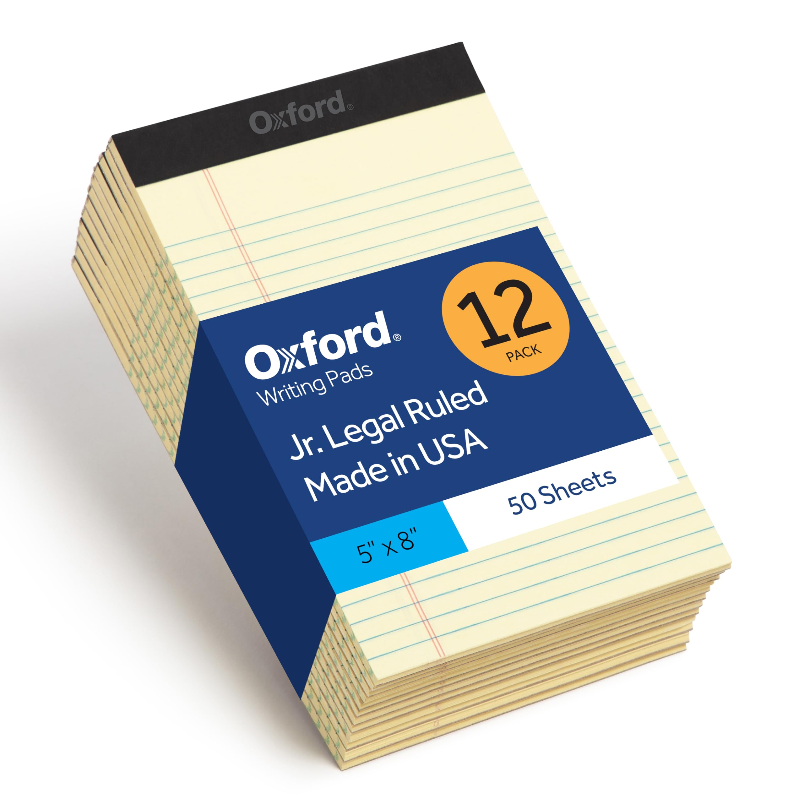Amazon.co.jp: Oxford 5 x 8 リーガルパッド 12パック 細罫線 イエロー