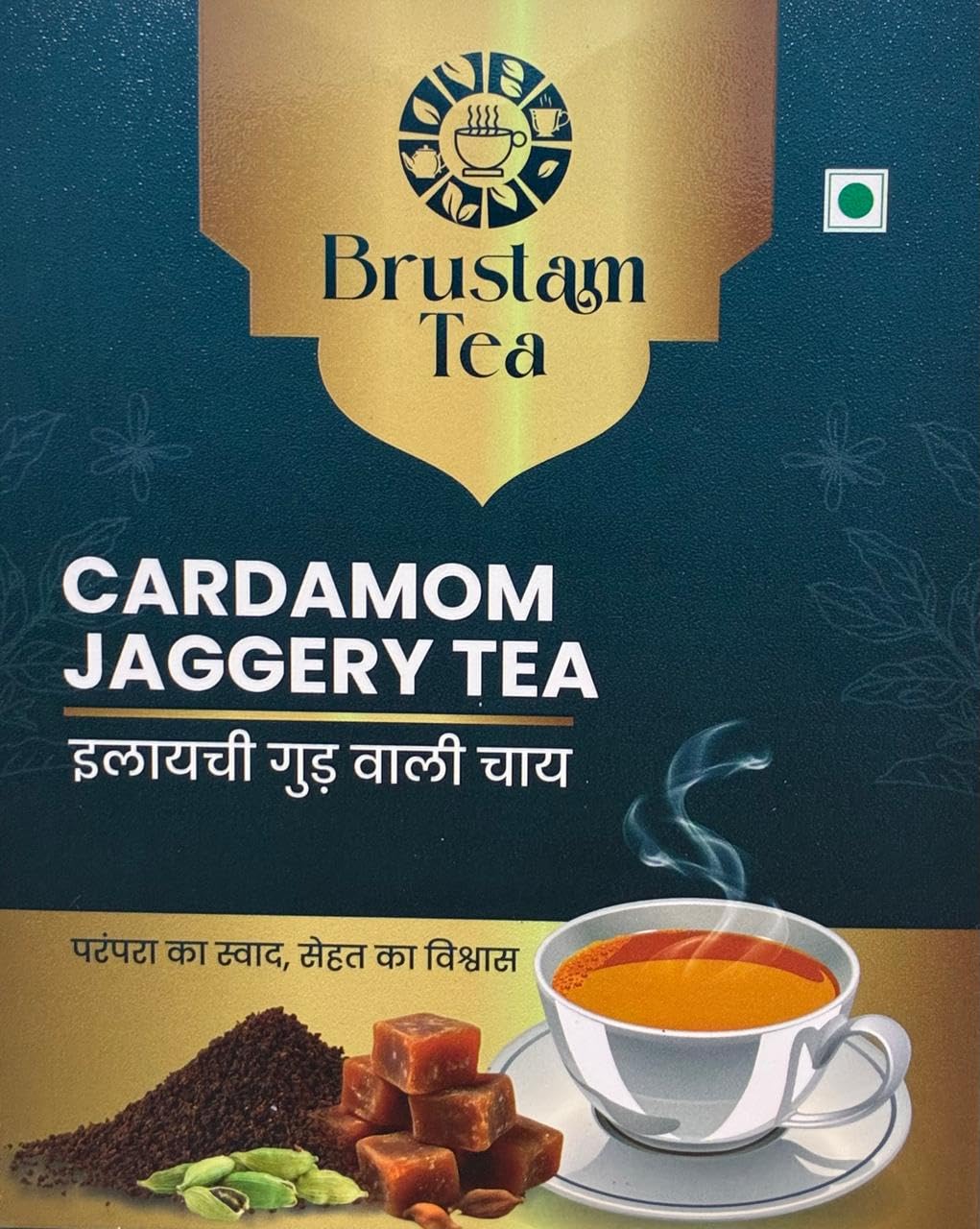 Brustam Cardamom Jaggery Tea 200g | Gud Wali Elaichi Chai | Premium Assam with Natural Jaggery | No Refined White Sugar | Rich Cardamom Aroma-image-26