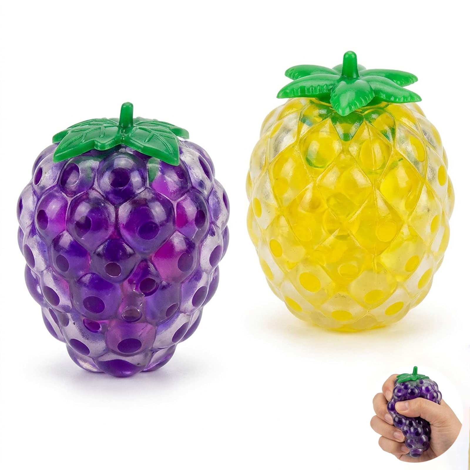 2 PCS Fruit Squishy, Grape Squishy, Delightful Decor for Home and Office, For Squishies Lovers and Fruit themed Decor Enthusiasts