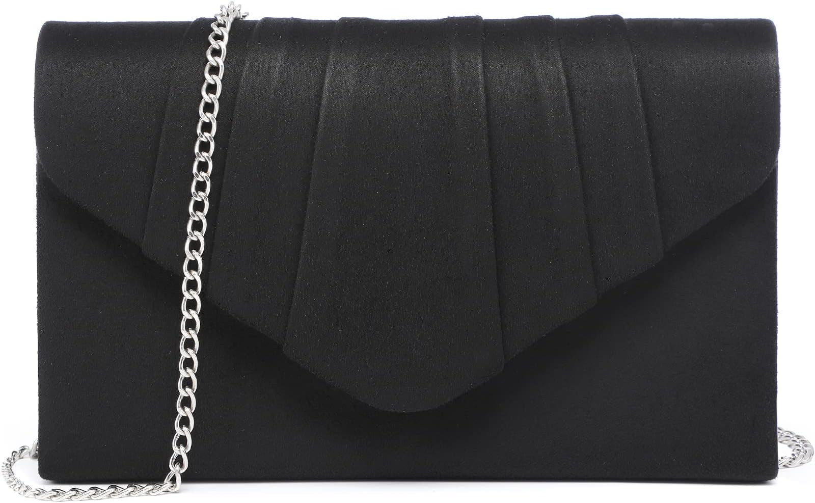Dasein Womens Evening Bag Velvety Pleated Envelope Clutch Handbag Wedding Party Bridal Purse