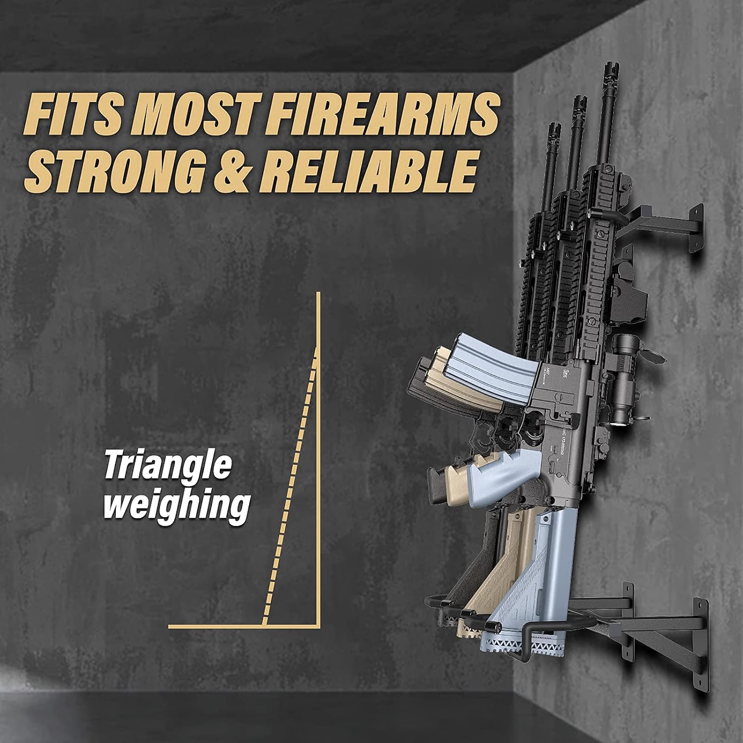 ONEMAI Gun Rack Wall Mount Rifle Storage Rack Holds 6 Firearms Rifle Rack Tactical Shotgun Holder Indoor Display Stand Heavy Duty Steel Frame Hangers Display Rack Black 2x3-Slot : Sports & Outdoors