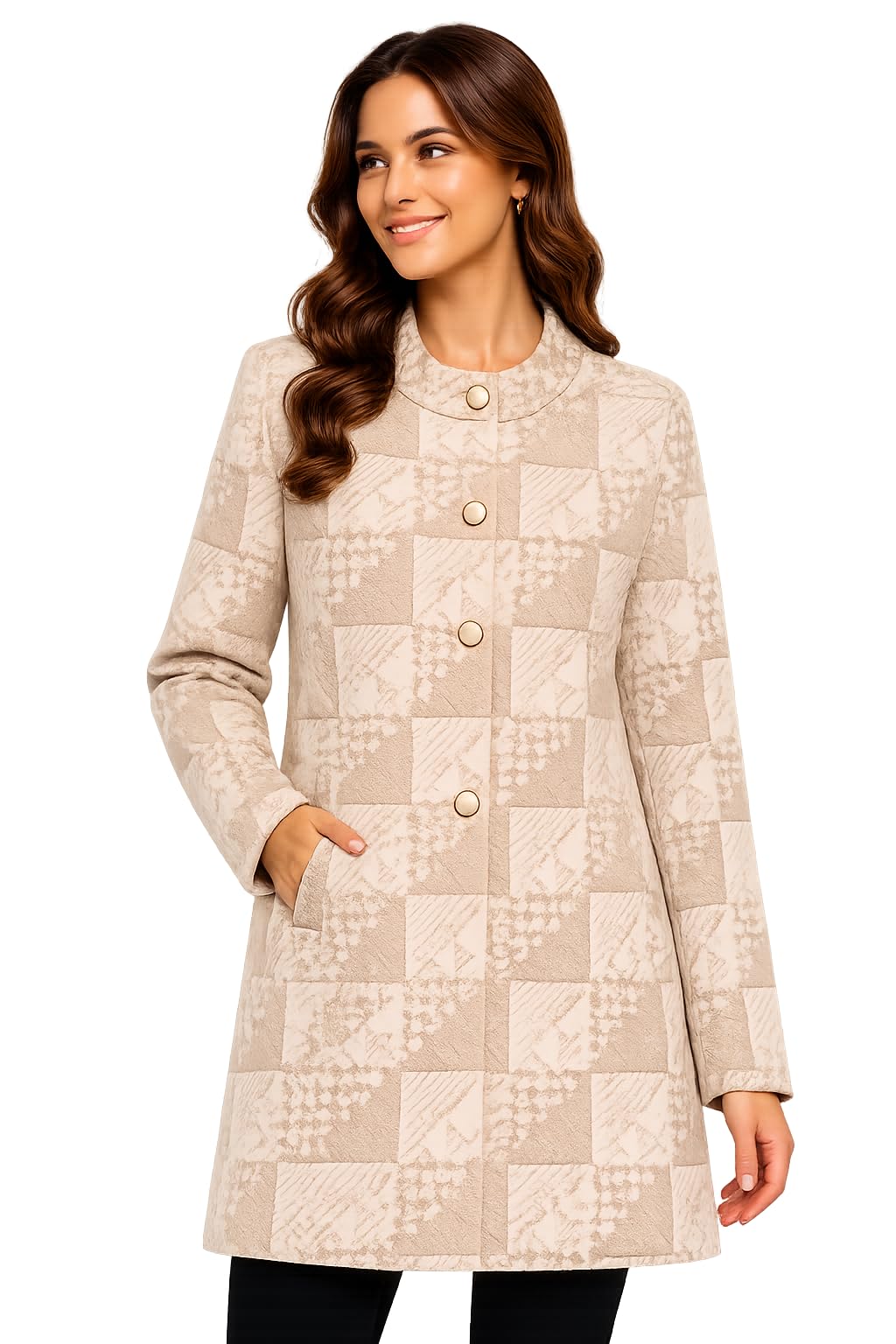 Women's Winter Coat Long Sleeves Over Coat With Pocket single Breasted-picture-13
