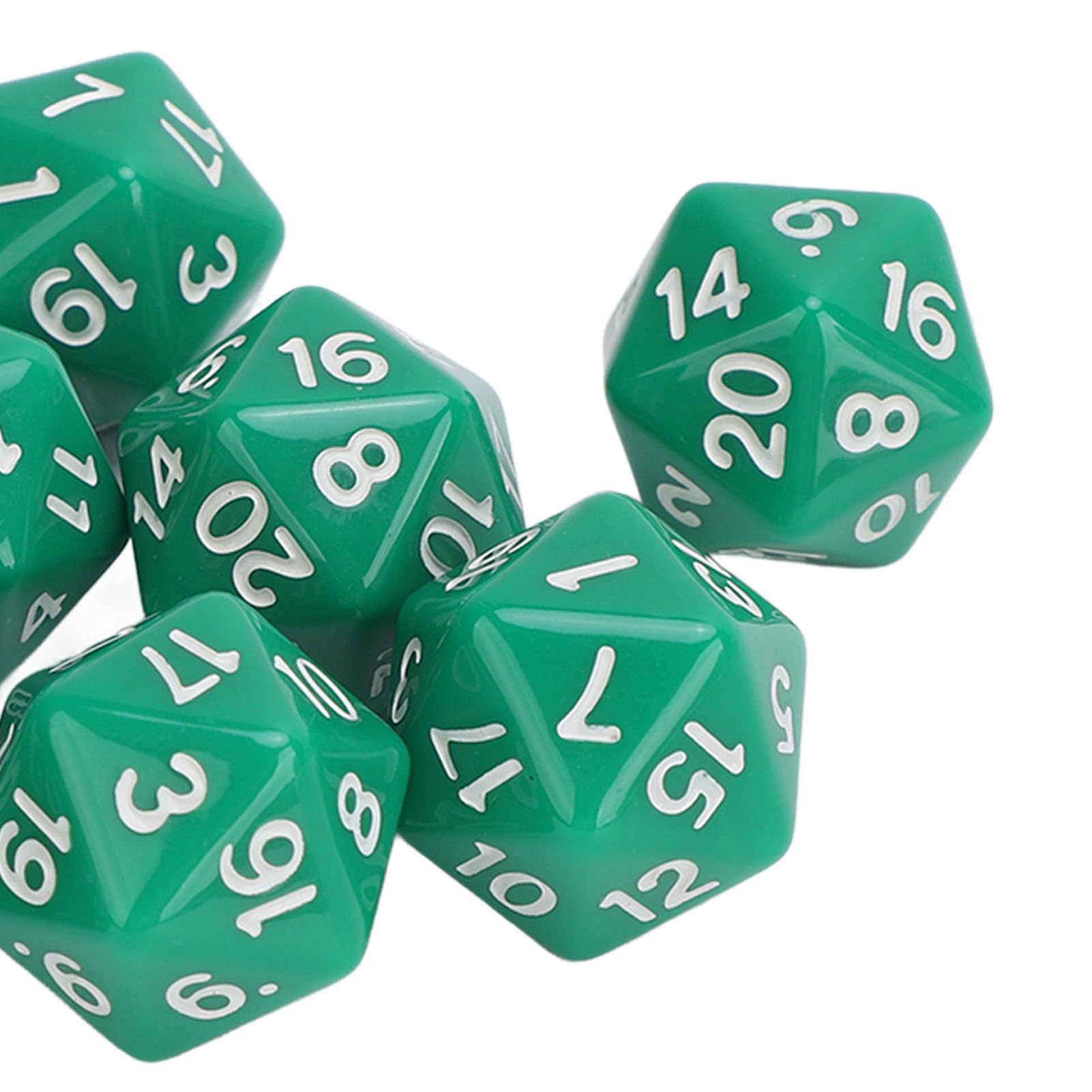 Kości Dungeons and Dragons, 10 Sztuk 20-stronnego Zestawu Kości D20, Kostki Wielościenne ze Złotymi Cyframi do Gier Stołowych do Odgrywania Ról DND RPG Dungeon Dragons Board (GREEN)