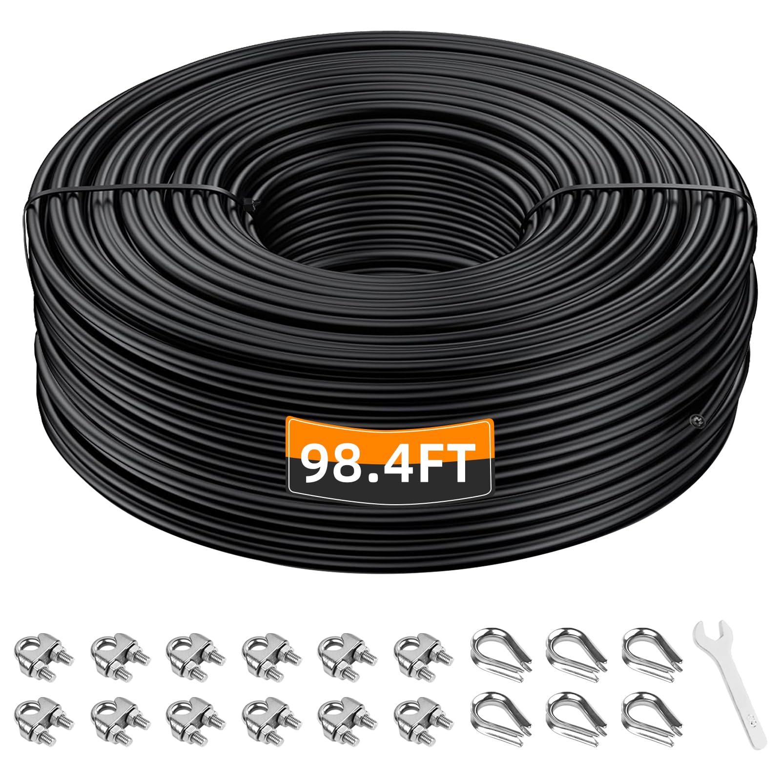 LFJ 30m Gym Cable, Fitness Cable Pulley System Home Gym Weight Machine Replacement Multi Gym Cables (30 metres)