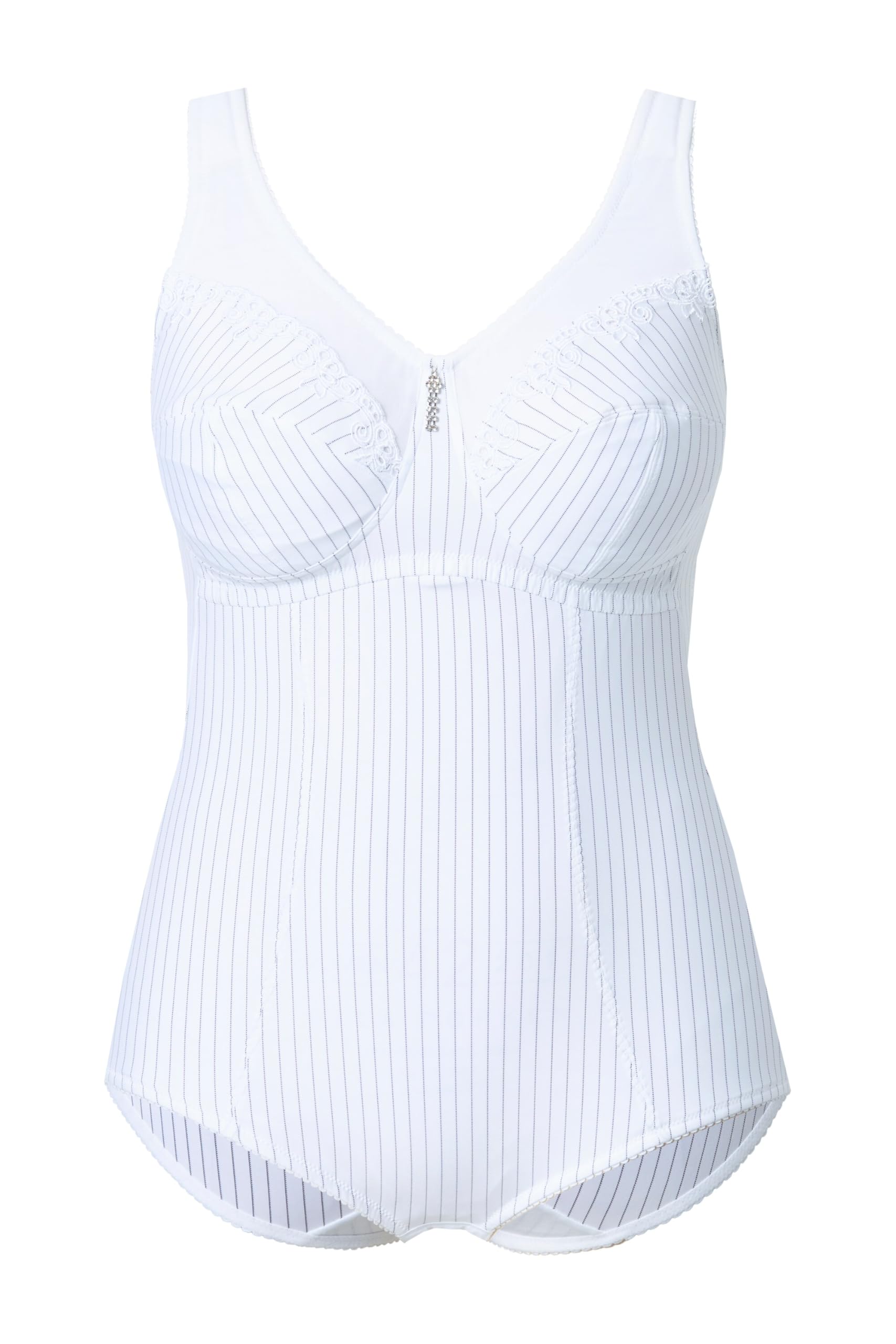 Ulla Popken Body modellante da donna, taglie forti, taglie forti, senza reggiseno, indossabile, C & 100, bianco neve