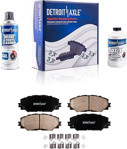 Miniatura 13 de Detroit Axle - Kit de freno para pastillas de freno de cerámica Ford Mustang Base GT 2000 2001 2002 2003 con repuesto de hardware delantero y trasero