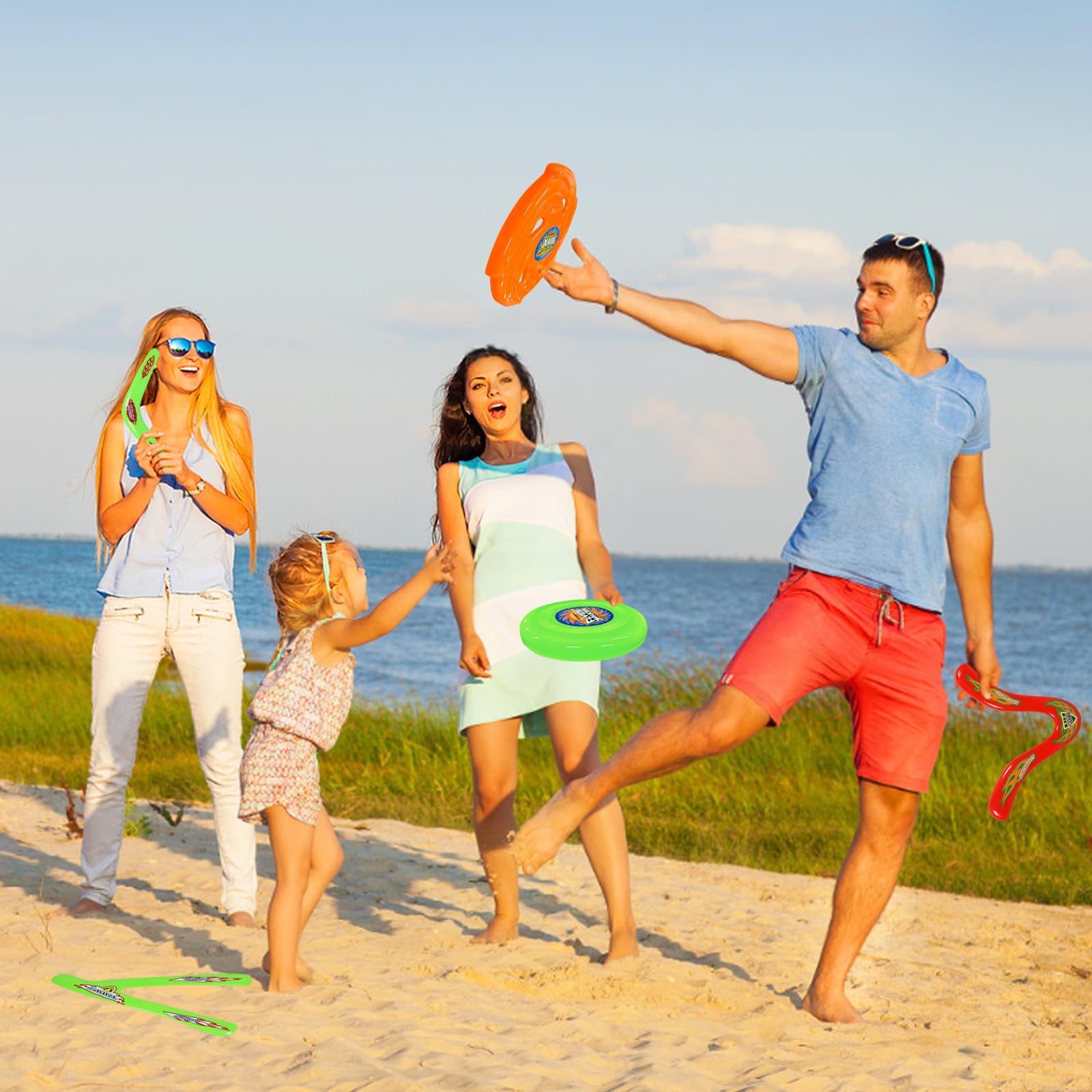 6 Pezzi Set di Boomerang, Boomerang a Forma di V, Boomerang per Principianti Set, Giochi Interattivi Genitore Figlio, Giocattoli per Bambini, All'aperto per Principianti