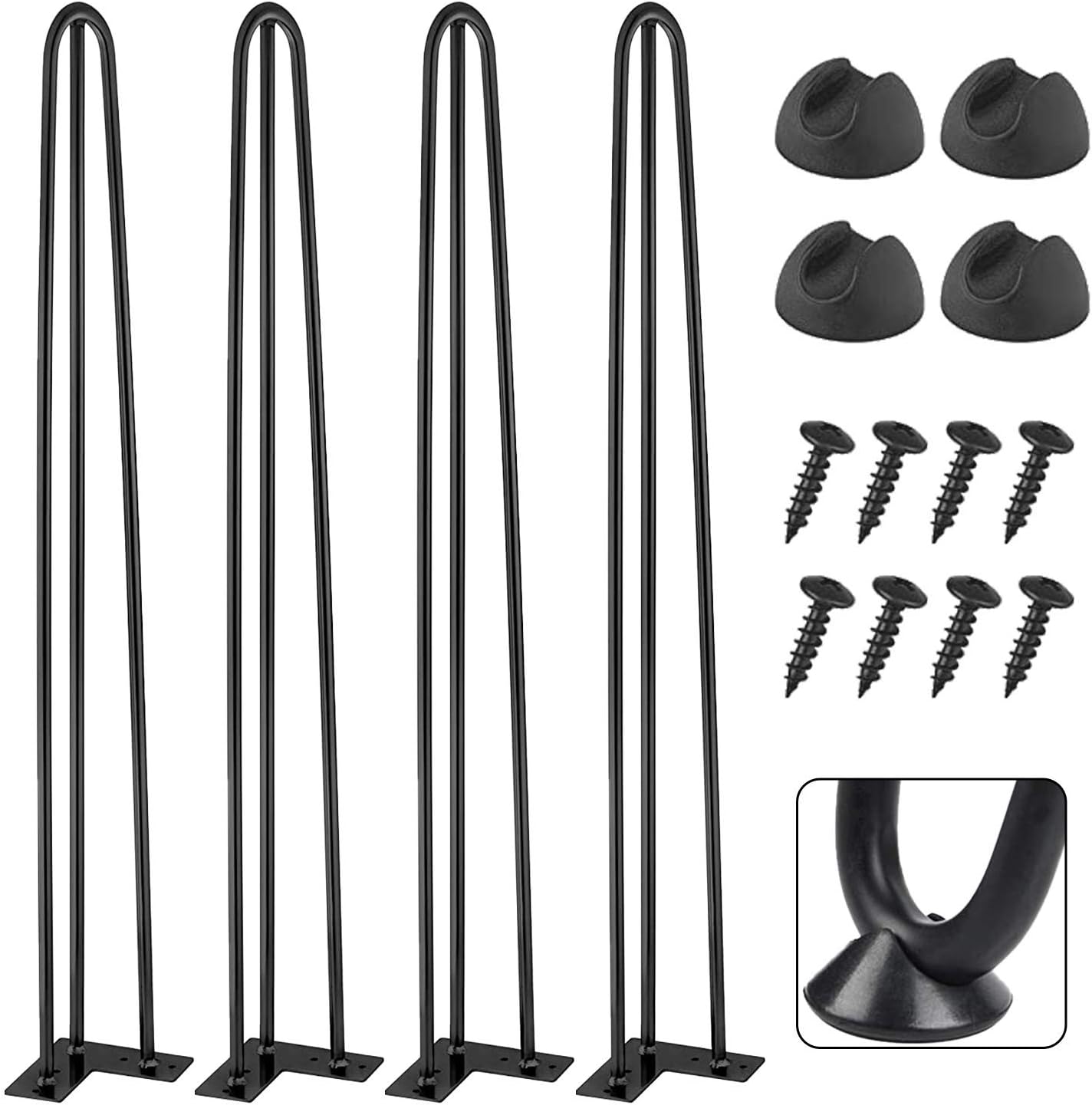 EconoHome Metal Hairpin Legs 34 inch - (Various Size Options) Table Legs, Desk Legs, Furniture Legs, Coffee Table Legs - Modern Hairpin Legs for Any DIY Project