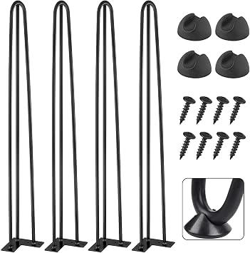 EconoHome Metal Hairpin Legs 34 inch - Modern Table & Desk Legs for DIY Projects