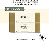 Vista 3 de Fer à Cheval Marseille Soap Stain Remover Stick 2 Pack - Natural, Hypoallergenic, Travel-Sized Laundry Solution, 150 g/5.29 oz (Stick)