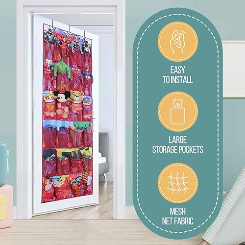 Miniatura 6 de Organizador de superhéroes, organizador de zapatos colgante sobre la puerta (67 x 19 pulgadas)