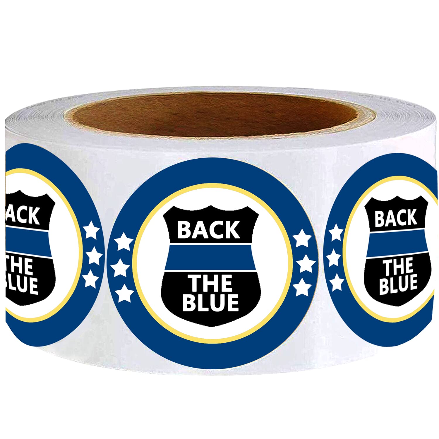 Police Support Back The Blue Badge Stickers Law Enforcement Officers Support Labels,2 Inch,500 Pcs Per Roll