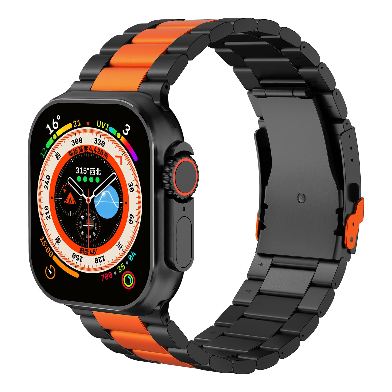 Business Style Titanium Band For Apple Watch 49mm 46mm 45mm 44mm 42mm 41mm 40mm 38mm iWatch Ultra2 Ultra SE 2 SE Series 10 9 8 7 6 5 4 3 2 1,