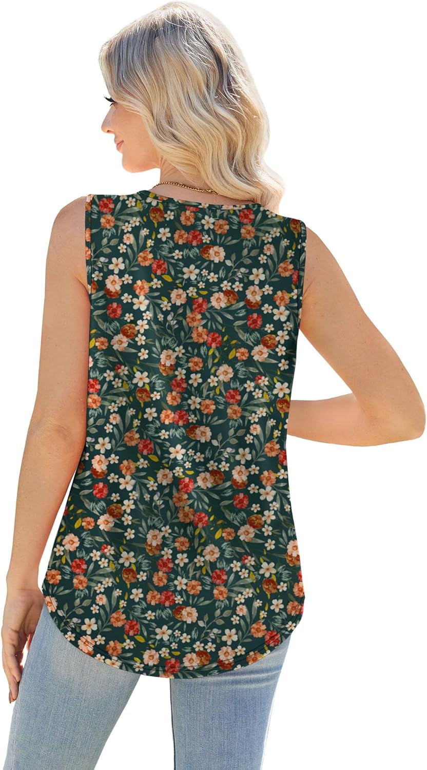 WEESO Tank Top for Women Summer Sleeveless Pleated Crewneck T Shirts Dressy Casual Beach Vacation Clothes Fashion Outfits - Image 5