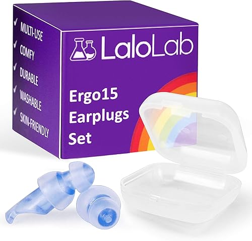 Tapones para los oídos para dormir, 1 par con recipiente, cómodos tapones reutilizables que reducen el ruido para dormir y ronquidos, viajes,