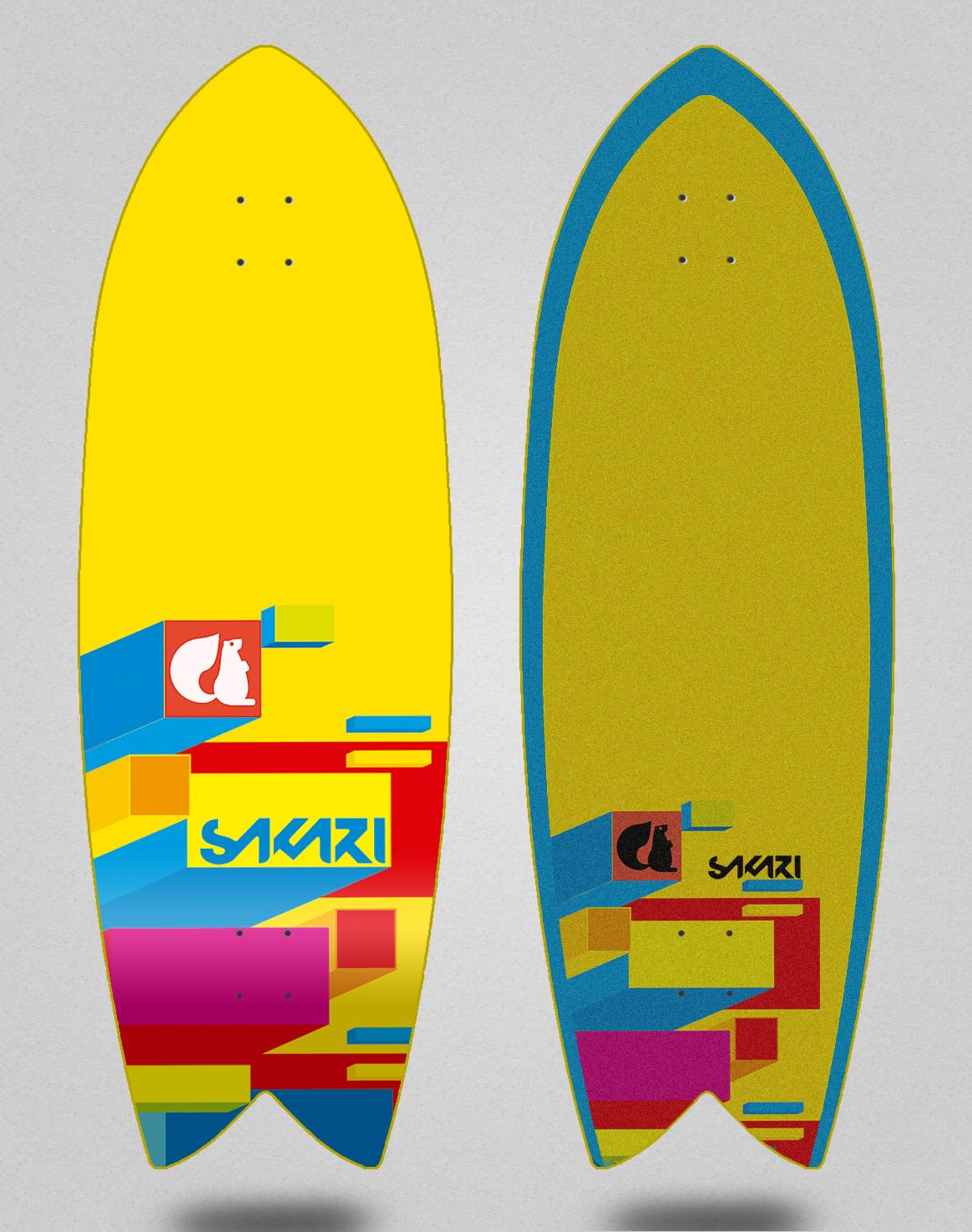 Sakari surfskate Deck Tabla monopatin Skate Skateboard - Tadeo 32 Fish