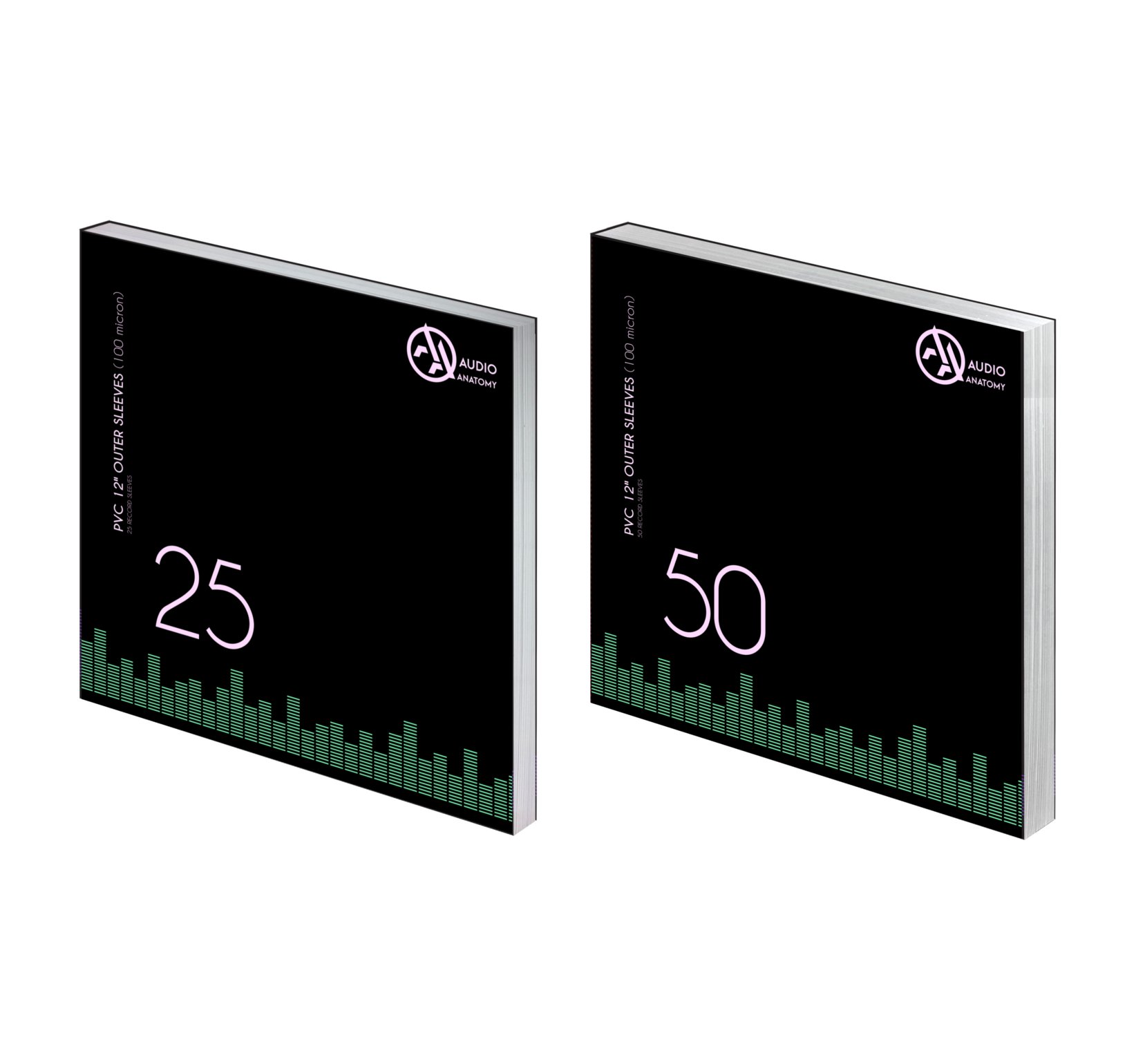 Vinyl-Außenhüllen 12“ PVC/100µ - Transparent, 50 Stück, AC009 AA: Outer Sleeves - 50 x 12" PVC Outer Sleeves (100 Micron)
