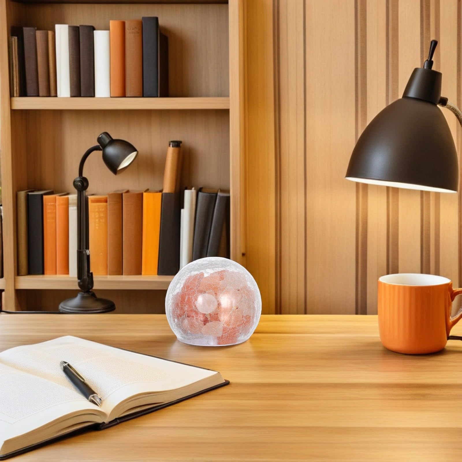 Lampe à Sel de Himalaya Décorative en Verre et Cristal, Style Créatif