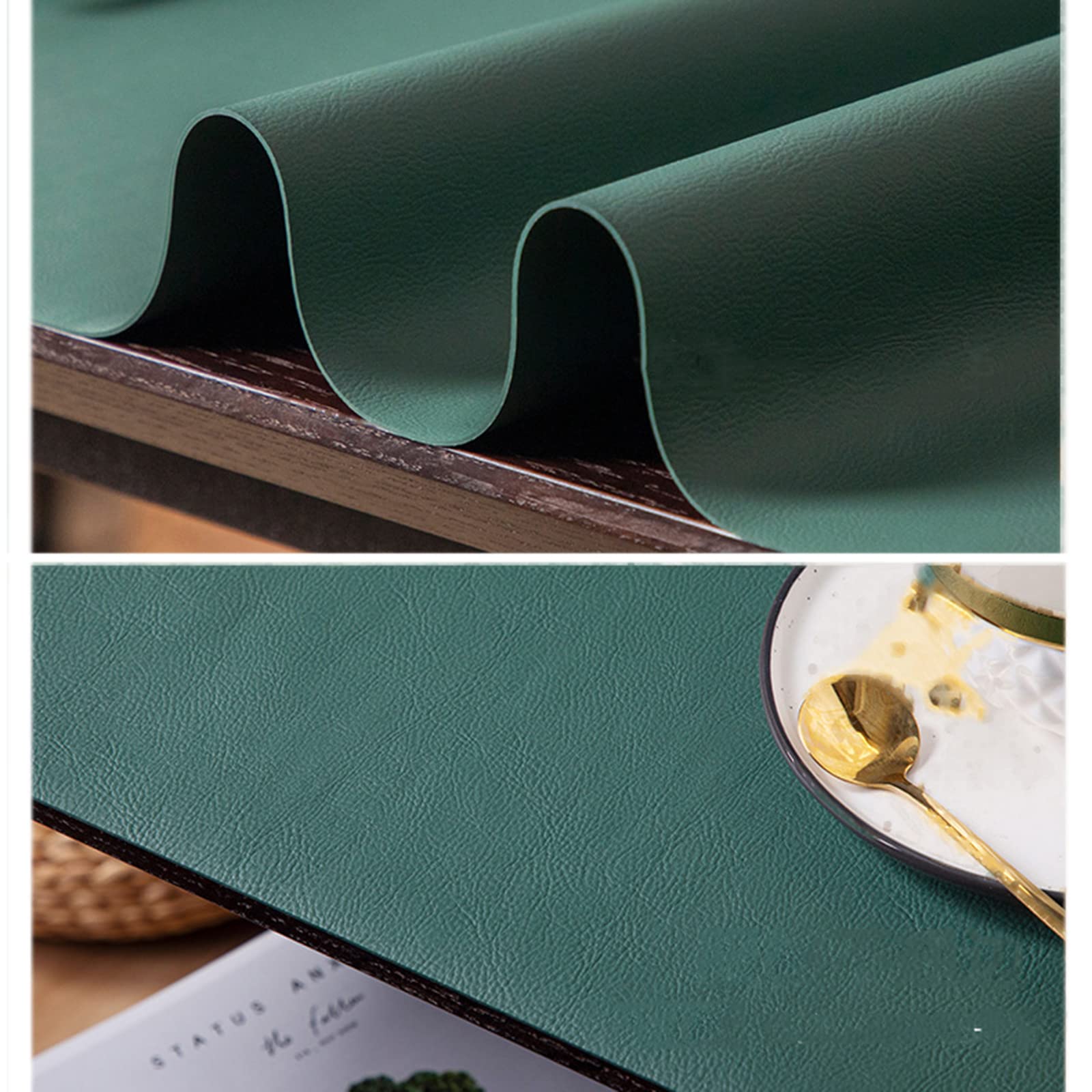 Sottomano in Pelle, Tappetino Scrivania Grande, Tappetini da Tavolo Sala da Pranzo, Tappetino Mouse Grande, Tappeto Scrivania da Ufficio, Tappetino da Scrittoio Impe(Size:70×100 cm,Color:Green)