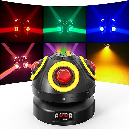 Miniatura 1 de FODEXAZY 70W DJ Light 3 en 1 4 * 10W RGBW cabeza móvil DJ luces con DMX 512 13CH, luz de escenario activada por sonido para discoteca, baile,