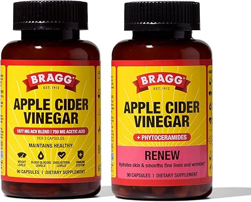 Bragg Cápsulas de vinagre de sidra de manzana con vitamina D y zinc renuevan las cápsulas de vinagre de sidra de manzana con fitoceramidas