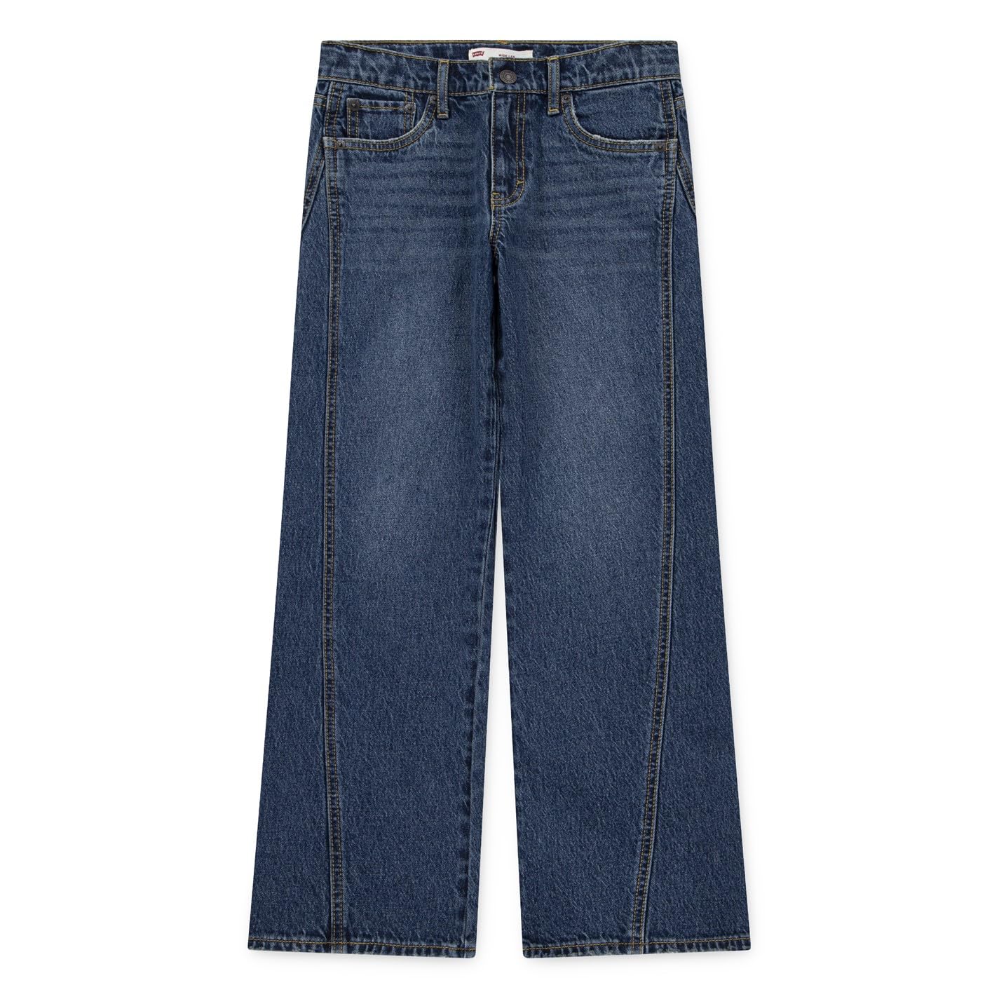 Levi's Kids Wear Girls Blue Levi's Wide Leg Jeans With Seaming In 12 Years By Childsplay Clothing