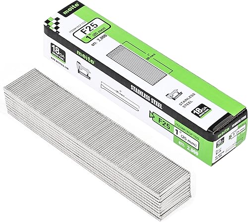 meite Clavos Brad de acero inoxidable de calibre 18, clavos Brad 18GA de 1 pulgada, uñas de acero inoxidable 304 pequeñas para neumáticas, pistola