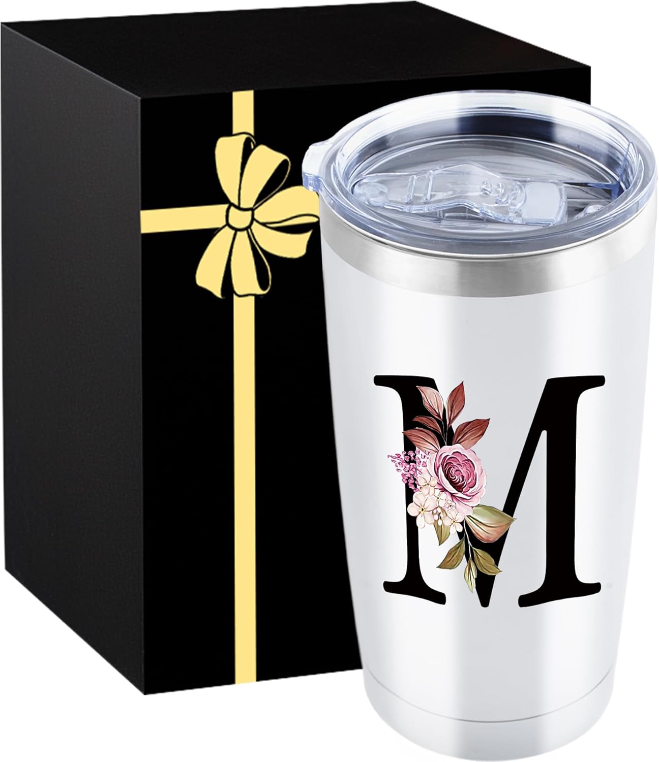 20 Oz Insulated Coffee Cup with Lid Car Tumbler Travel Mug Women Wife Husband Happy Birthday Wedding Romantic Gift Best Cool Day Personalized Unique Special Cute Custom Christmas Xmas Valentines Ideal