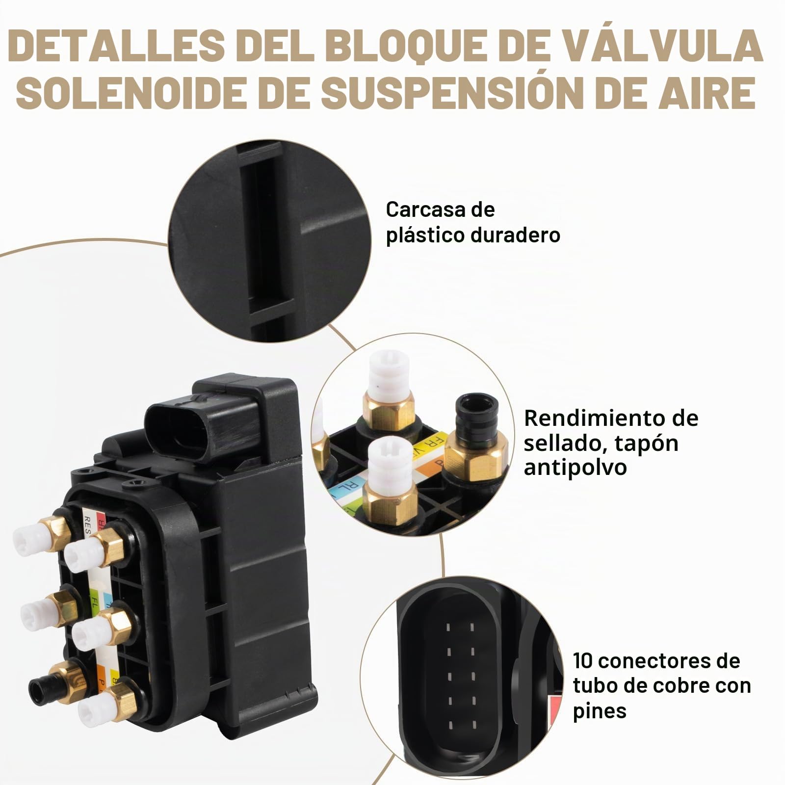 Bloque de válvulas Airmatic suspensión neumática Adecuado para 2007-2015 CL/GL-Class M/R-Class W164 W221 W212 GL320 GL350 GL450 Número de pieza 2123200358 A2123200358 A2513200058
