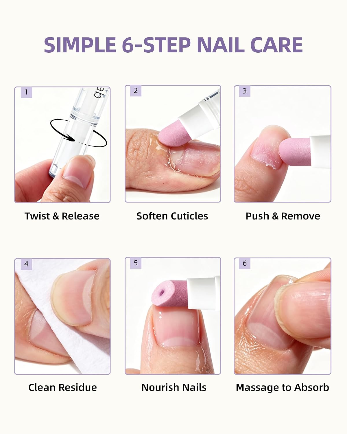 4 in 1 Cuticle Remover Pen – Push, Remove, Buff & Moisturize