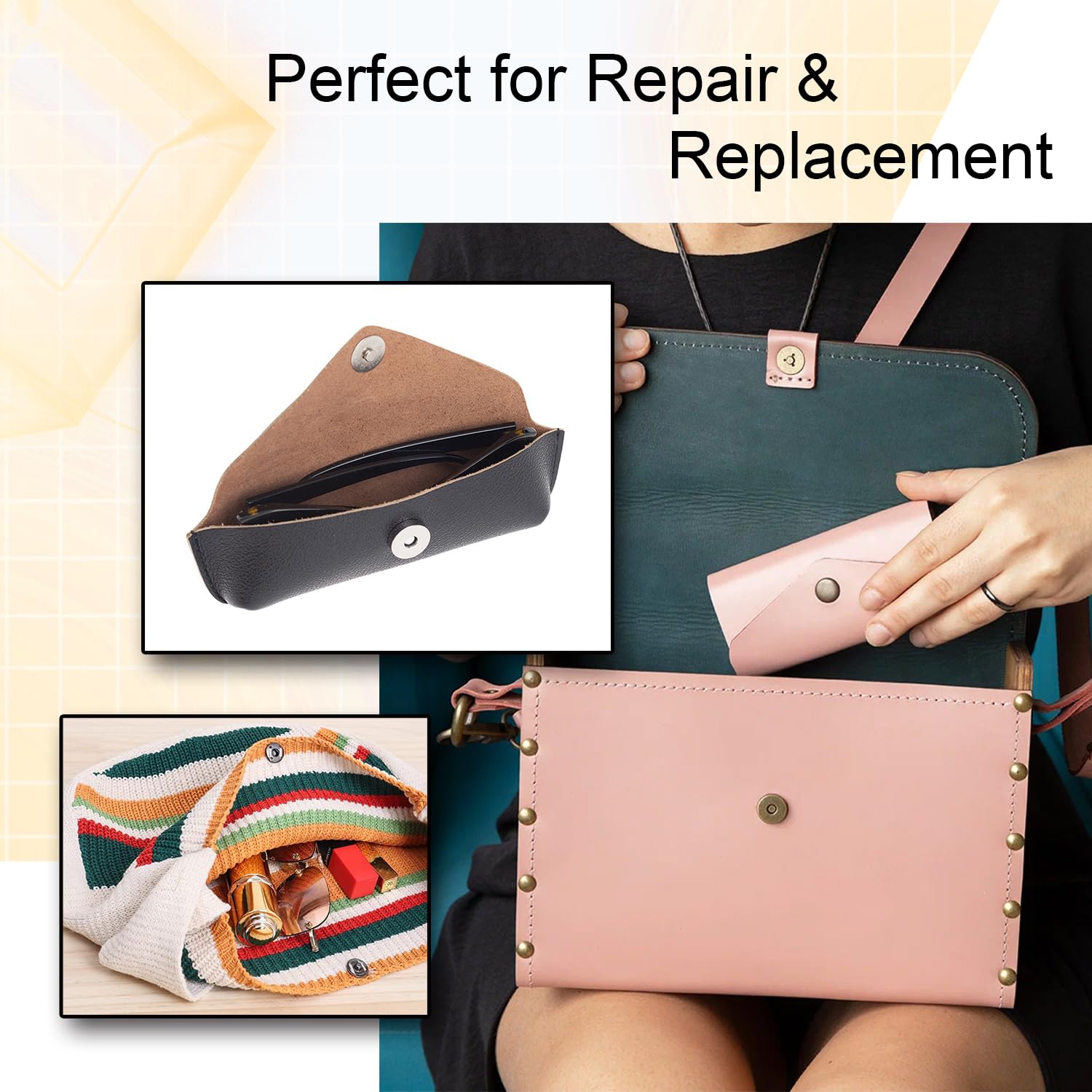 24 Sets Magnetic Snaps For Purses & Bags | 18mm Magnetic Fasteners For DIY Crafts, Clothing, Wallets - View #3