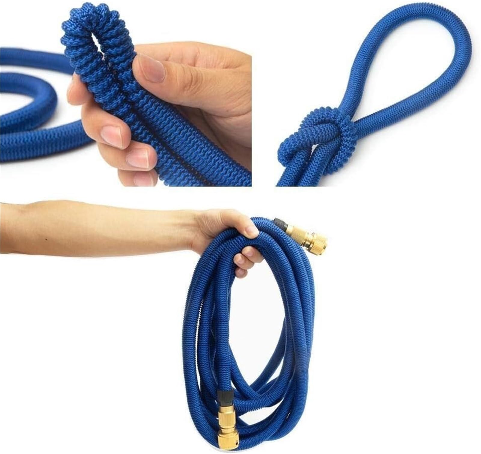 Manguera de jardín extensible, manguera de riego mágica, flexible, extensible, mangueras de tubo, botella de riego for boquilla de espuma, 1 manguera azul(Blue,10m)