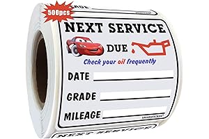 SMARSTICKER Oil Change Stickers Static Cling