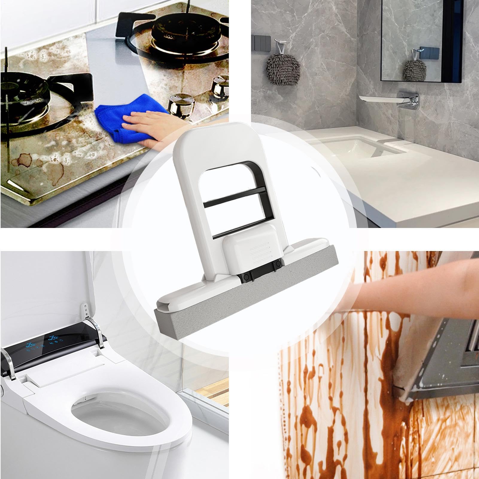 Genérico Mini Mop For Small Spaces, Mini Foldable Desktop Mop Cleaning Sponge Mops, Wet and Dry Use Cleaning System Small Cotton Mops For Bathroom, Kitchen