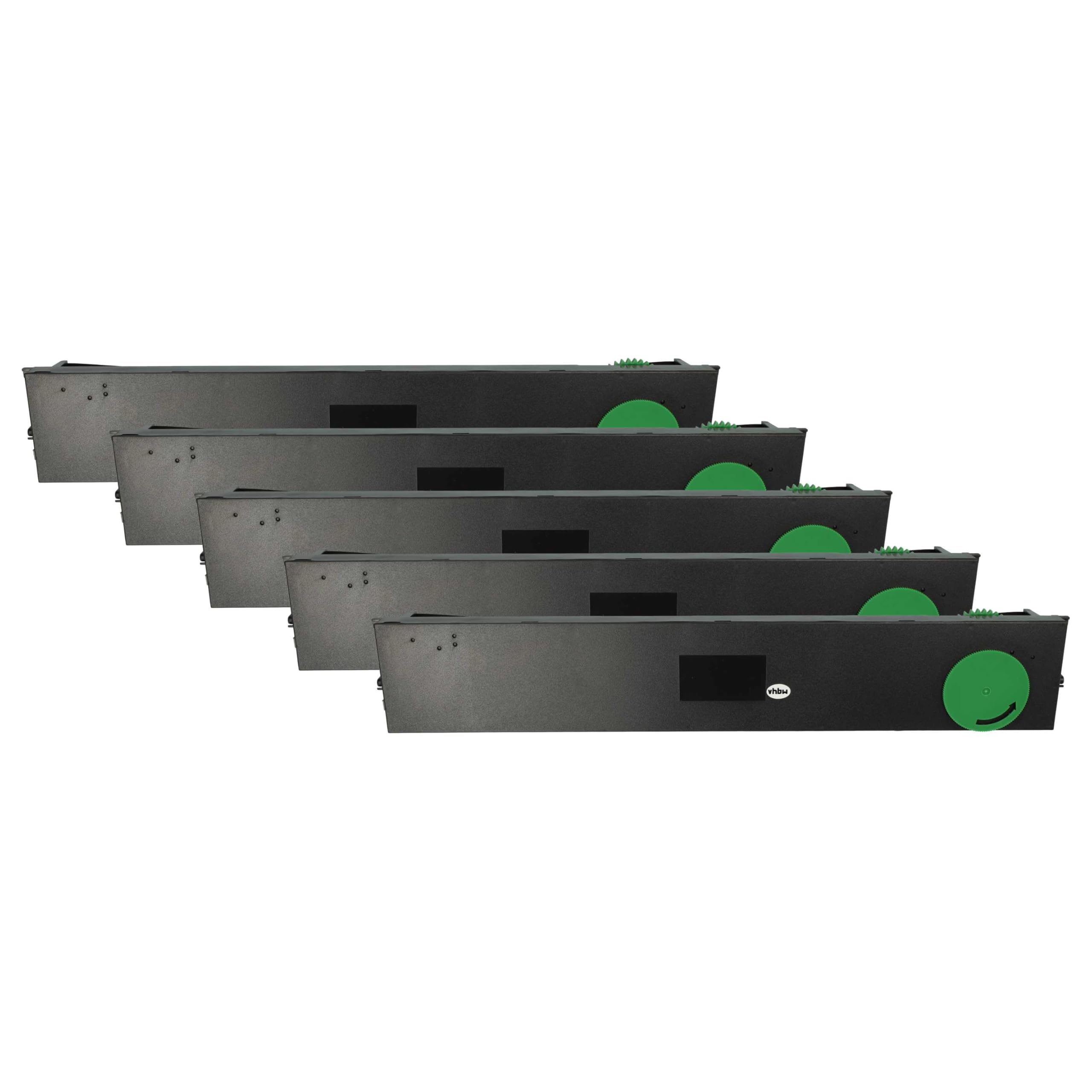 vhbw 5x Cinta de color de escritura compatible con Wincor Nixdorf HighPrint 4915+, 4915XE, 4915, 4920 impresora de matriz o de tickets - negro