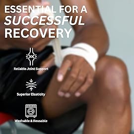 Vakly Elastic Bandage Wrap Rolls with Self-Closure [Pack of 10] Premium 2 Inch Bandages Comfort Athletic Compression Roll, 5 Yards Stretched for Customized First Aid Compression on Knee, Ankle & Wrist