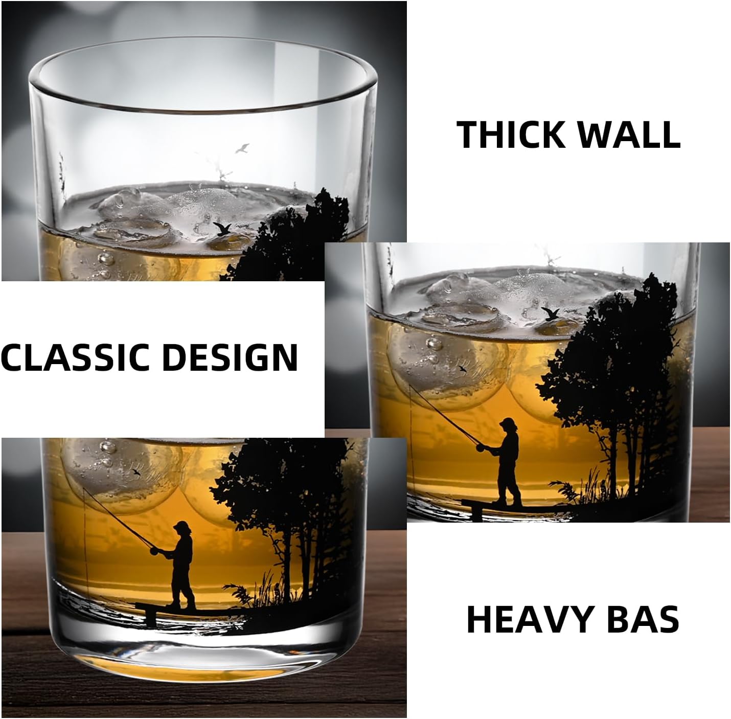 Old Fashioned Whiskey Glasses, Stemless Wine Glasses with Gift Box, 10Oz Rocks Glass for Scotch Cocktail Bourbon Vodka Liquor, Unique Gifts for Dad, Husband, Father's Day, Anniversary - Image 4