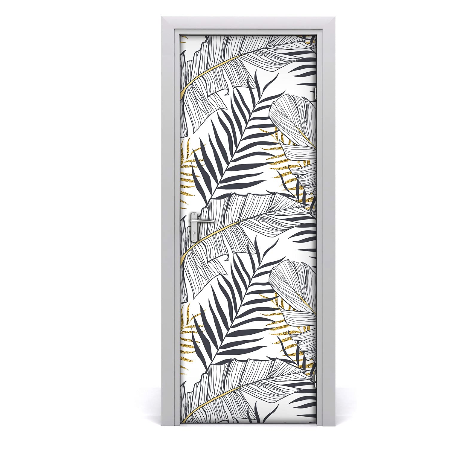 Etiqueta de puerta autoadhesiva Coloray 77x200 cm vinilo extraíble de hoja de palma