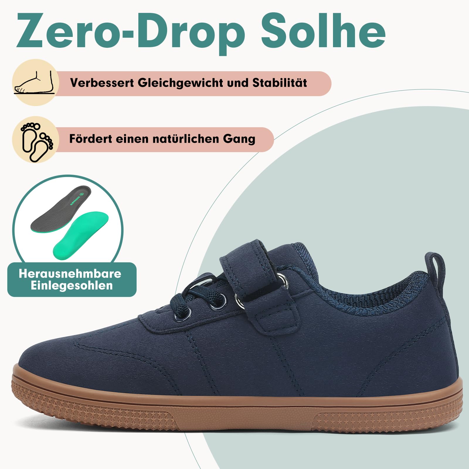 SAGUARO Barfußschuhe Kinder Outdoor Barfuß Sneaker Breite Hausschuhe Hallenschuhe Gr.25-35